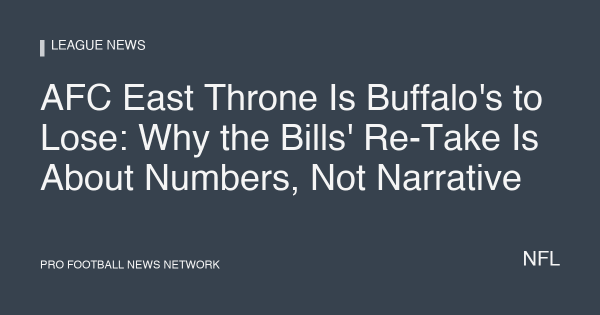 AFC East Throne Is Buffalo's to Lose: Why the Bills' Re-Take Is About Numbers, Not Narrative