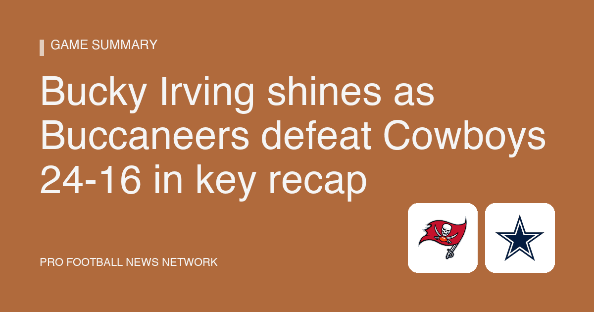 Bucky Irving shines as Buccaneers defeat Cowboys 24-16 in key recap