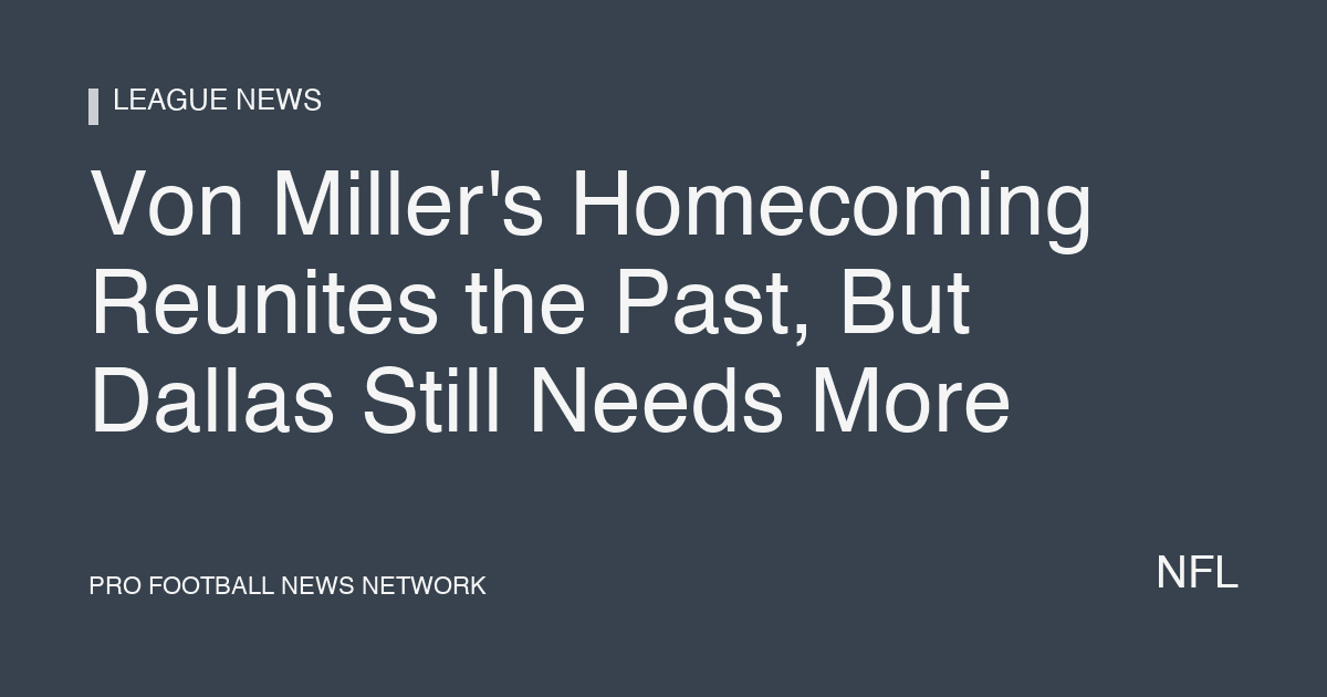 Von Miller's Homecoming Reunites the Past, But Dallas Still Needs More