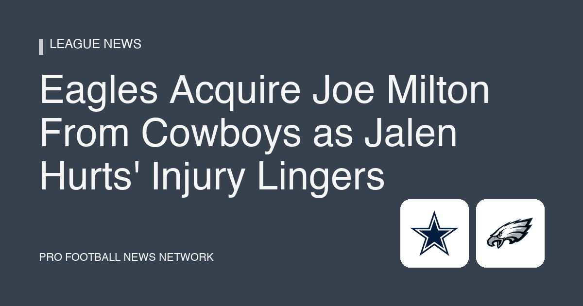 Eagles Acquire Joe Milton From Cowboys as Jalen Hurts' Injury Lingers