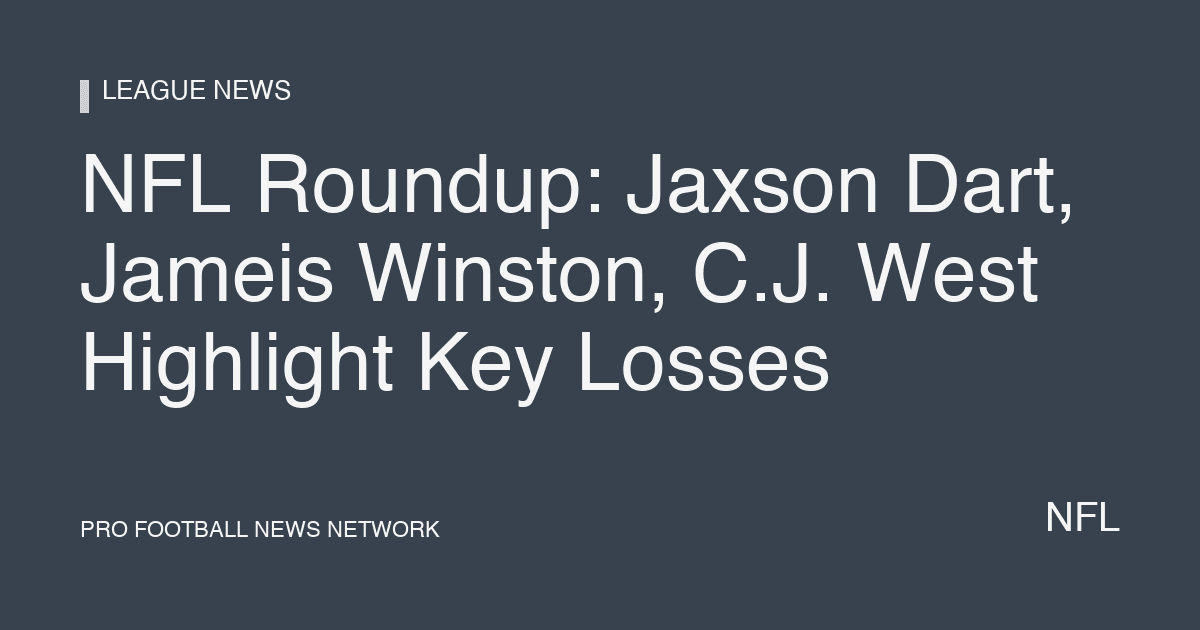 NFL Roundup: Jaxson Dart, Jameis Winston, C.J. West Highlight Key Losses
