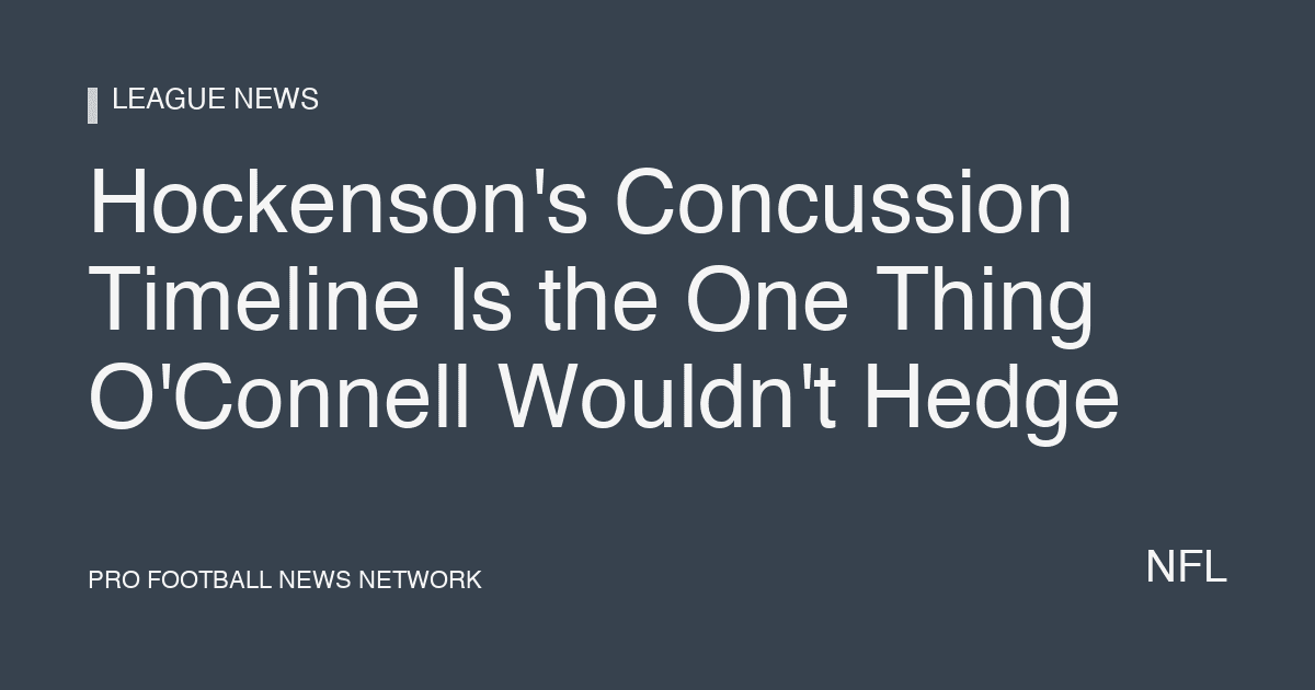 Hockenson's Concussion Timeline Is the One Thing O'Connell Wouldn't Hedge