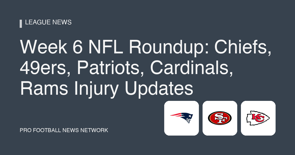 Week 6 NFL Roundup: Chiefs, 49ers, Patriots, Cardinals, Rams Injury Updates